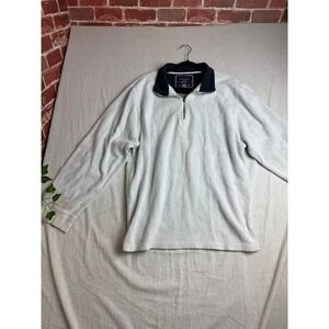 Industrial Exchange Sweatshirt Mens Size XL White Sherpa Fleece 1/4 Zip Pullover